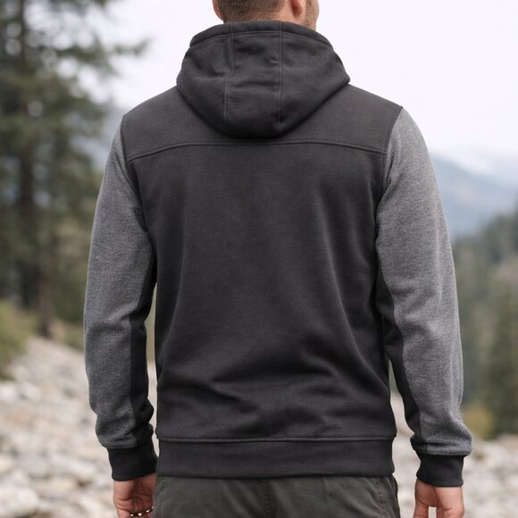 Adidas ClimaWarm Men’s Full Zip Hoodie Jacket Size Large Black Gray Fleece - Picture 2 of 13